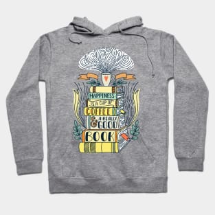 happiness cup coffee good book Hoodie